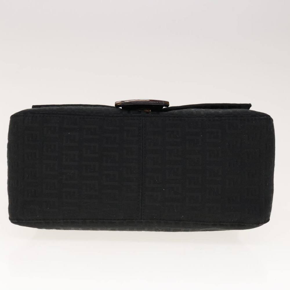 FENDI Zucchino Canvas Mamma Baguette Shoulder Bag Black Auth yk10291 - Picture 5 of 16